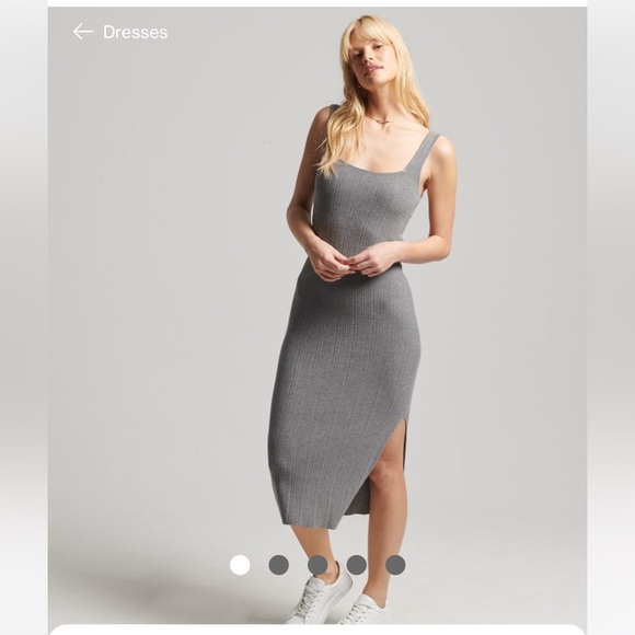 Superdry Dresses & Skirts - Superdry Textured Knit Midi Dress. Grey. Size Medium. EUC.